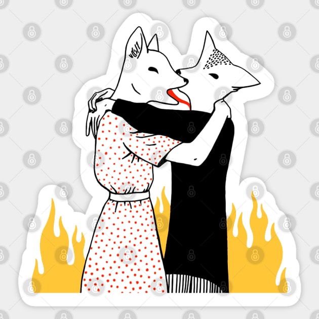 dogs lovers Sticker by Daria Kusto
